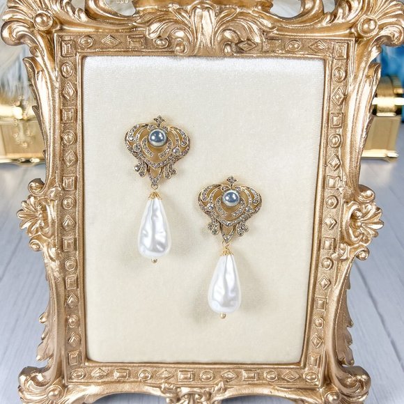 Handmade Jewelry - Pearl Earrings, Drop Bridal Earrings, Pearl Wedding Earrings, Long Pearl Earring